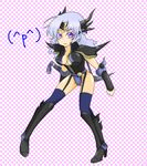  armor bad_id bad_pixiv_id blue_eyes breasts cecil_harvey cleavage dark_knight dissidia_final_fantasy final_fantasy final_fantasy_iv garter_belt genderswap high_heels koh-camellia large_breasts shoes silver_hair solo thighhighs 