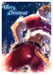  christmas disguise feline fur_trim holidays looking_at_viewer male mammal muscles open_clothes p!k@ru santa_claus snowflakes solo standing tiger yellow_eyes 