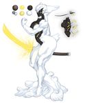  2013 anthro basca breasts female helioture lightning markings model_sheet muscles muscular_female nude plain_background solo sword weapon white_background 