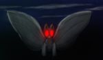  arthropod butterfly_wings cloud clouds equine glowing glowing_eyes gray_body grey_body horse hybrid insect kageboshi-washu looking_at_viewer mammal moth mothman my_little_pony night pony red_eyes sky solo wings 
