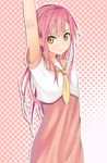  arm_up hayate_no_gotoku! katsura_hinagiku long_hair pink_hair school_uniform serafuku yellow_eyes yoshikano 