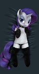  blue_eyes clothed clothing collar cutie_mark dress elbow_gloves equine eyeshadow female feral friendship_is_magic fur gem gloves hair half-closed_eyes horn horse legwear lingerie looking_at_viewer lying makeup mammal my_little_pony navel on_back overhead panties partially_clothed pony pony-fuhrer purple_hair rarity_(mlp) solo stockings thigh_highs tres-apples underwear unicorn white_fur 