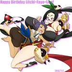  :&lt; animal_ears animal_hood artist_request ass barefoot bike_shorts birthday black_hair blazblue bra breasts cat_ears cat_hood chinese_clothes claws cleavage fang glasses hood huge_breasts kaka_kittens lao_jiu linhua litchi_faye_ling long_hair multiple_girls non-web_source official_art panda ponytail purple_eyes underwear very_long_hair 