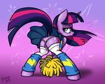  anthro anthrofied bent_over butt cheerleader equine female friendship_is_magic hair horn horse killryde looking_at_viewer looking_back mammal my_little_pony panties pom_poms pony purple_eyes twilight_sparkle_(mlp) two_tone_hair underwear unicorn 