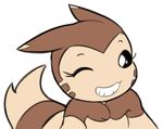  female furret meme nintendo one_eye_closed pok&#233;mon pok&eacute;mon u_r_simgle video_games wink 