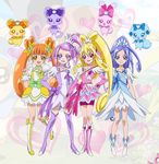  aida_mana aoyama_mitsuru arm_warmers bike_shorts blonde_hair blue_bow blue_eyes blue_hair boots bow brooch brown_eyes brown_hair bunny cat choker creature cure_diamond cure_heart cure_rosetta cure_sword curly_hair davi_(dokidoki!_precure) dog dokidoki!_precure double_bun flower full_body green_choker hair_flower hair_ornament hair_ribbon hairclip half_updo hand_on_hip hishikawa_rikka jewelry kenzaki_makoto knee_boots long_hair magical_girl multiple_girls official_art pink_bow pink_eyes pink_footwear pink_sleeves precure purple_choker purple_eyes purple_footwear purple_hair purple_legwear purple_skirt rakeru_(dokidoki!_precure) rance_(dokidoki!_precure) ribbon sharuru_(dokidoki!_precure) shoes short_hair shorts shorts_under_skirt side_ponytail skirt smile spade_hair_ornament thigh_boots thighhighs wrist_cuffs yotsuba_alice 