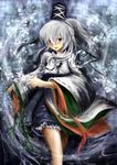  bad_id bad_pixiv_id faux_traditional_media gradient gradient_background hat highres japanese_clothes long_sleeves looking_at_viewer momen102_(sji09u) mononobe_no_futo parted_lips ponytail short_hair sidelocks silver_eyes silver_hair solo tate_eboshi touhou wide_sleeves 