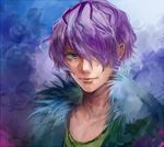  bad_id bad_pixiv_id blue_eyes fur_trim garry_(ib) ib karimero_(calimer0) male_focus purple_hair solo 