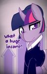  clothing english_text equine female feral friendship_is_magic fur hair horn horse looking_at_viewer mammal my_little_pony pony ppdraw purple_eyes purple_fur purple_hair short_hair solo text twilight_sparkle_(mlp) unicorn 