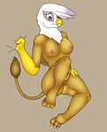  anthro anthrofied areola avian beak big_breasts breasts butt female friendship_is_magic gilda_(mlp) gryphon hair invalid_tag looking_at_viewer multi-colored_hair my_little_pony nipples nude paws plain_background pussy smile solo wings wingston yellow_eyes 