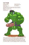  armorgedon balls biceps big_balls claws clothing english_text erection feline fur gideon green_fur horn hulk hyper hyper_balls hyper_penis male mammal muscles nipples pants pecs penis sheath solo teeth text toe_claws topless torn_clothing unf'r_hulk vein 