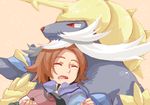  1boy nagi* pokemon pokemon_(game) pokemon_bw samurott sleeping touya_(pokemon) 