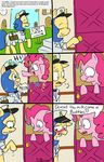  blue_eyes blue_hair blush building clothing comic dialog duo embarrassed english_text equine female feral freckles friendship_is_magic fur green_eyes hair hat horse mammal milk milky_way_(character) my_little_pony outside pink_fur pink_hair pinkie_pie_(mlp) pony strangerdanger suggestive text 