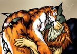  biceps couple exz feline fur gay interspecies lion love male mammal nude tiger 