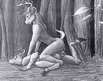  1998 anal anthro antlers anus balls butt cervine deer duo gay hooves horn male mammal nude penis sex unknown_artist vandringar 