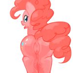  anus blue_eyes butt cutie_mark equine female feral friendship_is_magic fur hair horse looking_back mammal my_little_pony pink_fur pink_hair pinkie_pie_(mlp) plain_background pony ponylicking pussy solo tongue tongue_out white_background 