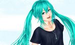  aqua_eyes aqua_hair bad_id bad_pixiv_id hatsune_miku jewelry long_hair looking_at_viewer nakacha necklace open_mouth pendant smile twintails vocaloid 