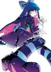  fork long_hair multicolored_hair panty_&amp;_stocking_with_garterbelt puppeteer7777 stocking_(psg) striped striped_legwear thighhighs two-tone_hair 