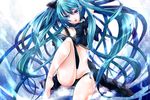  aqua_hair blue_eyes hatsune_miku head_tilt long_hair open_mouth sitting solo toraceera very_long_hair vocaloid 