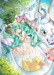  aqua_eyes bad_id bad_pixiv_id balloon bathtub bird bug butterfly fish green_hair hatsune_miku hibarisann insect long_hair plant potted_plant rubber_duck solo twintails vocaloid 