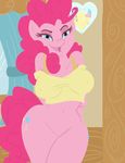  anthro anthrofied blue_eyes bottomless clothing cutie_mark equine female fluttershy_(mlp) friendship_is_magic fur hair horse inkyblot inside looking_at_viewer mammal my_little_pony open_mouth pink_fur pink_hair pinkie_pie_(mlp) pony solo 