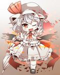  bat_wings chibi dnk hat heart lowres mob_cap red_eyes remilia_scarlet ribbon short_hair smile solo touhou wings 