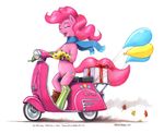  balloons baron_engel cutie_mark equine eyes_closed female friendship_is_magic fur gift hair headlights horse leaves mammal motorcycle my_little_pony pink_fur pink_hair pinkie_pie_(mlp) plain_background pony riding scarf socks solo white_background 