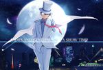  bad_id bad_pixiv_id blue_eyes brown_hair cape cityscape full_moon hat kaitou_kid kuroba_kaito male_focus meitantei_conan monocle moon solo top_hat tuxedo zkxandy 