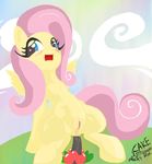  anal anal_insertion anal_masturbation anal_penetration blue_eyes blush dildo dildo_sitting english_text equine female feral fluttershy_(mlp) friendship_is_magic fur hair horse insertion mammal masturbation my_little_pony outside pegasus penetration pink_hair pony pussy ricocake sex_toy solo text wings yellow_fur 