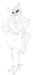  aiya anthro avian beak belt big_breasts bird breasts chest_tuft claws cleavage clipboard clothed clothing female fur hi_res invalid_tag line_art looking_at_viewer non-mammal_breasts owl pencil plain_background sif sketch solo standing talons thick_thighs tuft white_background wide_hips wings 