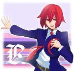  jacket necktie open_clothes open_jacket open_mouth outstretched_arm phantom_r red_hair rhythm_thief shuri_yasuyuki 