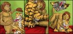  anal anal_penetration balls doggystyle erection feline fellatio from_behind gay hufnaar interspecies licking lion male mammal oral oral_sex penetration penis riding sex tiger tongue tongue_pot 