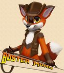  anthro buster_maru canine clothing cute fur hat jamesfoxbr looking_at_viewer male mammal maned_wolf open_mouth plain_background smile solo teeth wolf 