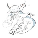  a2_(a2-king-show) cuffs horns ibuki_suika monochrome muscle oni shackles sketch sleeveless solo touhou 