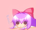  black_eyes bow hakurei_reimu hakurei_reimu_(pc-98) long_hair noiz purple_hair solid_circle_eyes touhou touhou_(pc-98) 