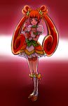  boots choker cure_rosetta dokidoki!_precure green_choker highres onakkey orange_eyes orange_hair precure smile solo standing twintails yotsuba_alice 