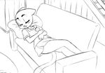  blush cat chochi clothed clothing eyes_closed feline lying mammal nicole_watterson on_back pillow sketch skirt sleeping sofa solo the_amazing_world_of_gumball 