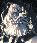  crystal hikariz kirakishou long_hair rozen_maiden silk spider_web two_side_up very_long_hair white_hair yellow_eyes 