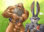  balls barazoku bear beard biceps big_balls big_muscles big_penis black_penis bunnymund dreamworks easter_bunny erection facial_hair furryrevolution gay hair huge_penis human imminent_rape interspecies lagomorph looking_at_viewer lube male mammal muscles north nude penis rabbit rise_of_the_guardians santa santa_claus shocked_expression smile standing tattoo teeth 