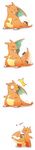  &gt;_&lt; :3 absurdres annoyed azuma_minatsu blush_stickers charizard chibi closed_eyes comic dragon fire gen_1_pokemon gen_2_pokemon highres long_image no_humans pokemon pokemon_(creature) surprised tall_image typhlosion x3 