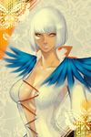  breasts cleavage dark_skin devil_may_cry devil_may_cry_4 gloria_(devil_may_cry) jun_(ash) large_breasts short_hair silver_hair solo 