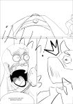absurd_res anthro bald bed bound bovid caprine clothed clothing digital_drawing_(artwork) digital_media_(artwork) duo female fingers footwear furniture hi_res high_heels hospital_bed hospital_room human looking_at_another male mammal mask medical_instrument monochrome on_bed onna_(starfish_nebula) oxygen_mask scar scared scientific_instrument screaming sheep shoes spanish_text starfish_nebula surgical_scar surprise text translated wounded