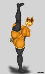 absurd_res antennae_(anatomy) anthro armwear arthropod arthropod_abdomen bee big_breasts big_butt black_armwear black_clothing black_legwear breasts butt clothing dakar3 female floating_head food for_a_head fruit fur genitals golden_rings grey_background hand_on_leg hi_res hybrid hymenopteran insect insect_wings legwear nipples object_head one_leg_up orange_body plant pumpkibee_(lunarzeclipse) pumpkin pumpkin_head pussy raised_leg shadow simple_background small_waist solo surprise thick_thighs wings yellow_eyes