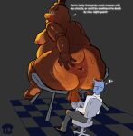 absurd_res animatronic anthro anus balls bear belly big_anus big_balls big_belly big_butt big_moobs big_nipples black_sclera blush bodily_fluids broken_table brown_body butt chair checkered checkered_floor clothing commonlightbulb darkened_anus darkened_balls darkened_genitalia darkened_penis dialogue duo english_text erection fear_boner five_nights_at_freddy&#039;s five_nights_at_freddy&#039;s_2 furniture genitals glistening glistening_body glowing glowing_eyes hat headgear headwear hi_res huge_anus huge_butt huge_moobs human intimate jeremy_fitzgerald machine male male/male male_human mammal moobs multicolored_body necktie nightguard nipples obese obese_anthro obese_male office_chair on_chair on_table overweight overweight_anthro overweight_male penis presenting presenting_anus presenting_hindquarters robot saggy_balls scared scottgames shocked sitting sitting_on_chair sitting_on_table size_difference skinny_male spread_butt spreading sweat table tablet taunting text threatening threatening_words top_hat toy_freddy_(fnaf) two_tone_body ursine white_eyes