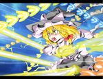  blonde_hair braid danmaku hat kirisame_marisa letterboxed mini-hakkero short_hair solo taker_(flamestorm) touhou witch_hat yellow_eyes 