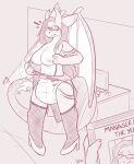 2022 anthro archived_source back_wings blush blush_lines breasts caught_in_the_act clothed clothing comparing computer computer_mouse desk diaper dragon duo ears_back electronics embarrassed english_text exposed_breasts eyeliner eyewear female fishnet_clothing fishnet_legwear footwear furniture glasses hair hi_res high_heels inside legwear long_hair long_tail looking_at_another lynhug_bb makeup monochrome mostly_offscreen_character mythological_creature mythological_scalie mythology one_eye_closed partially_clothed photo picture_frame pivoted_ears scalie shoes signature solo_focus standing stripes surprise table tail tail_motion tailwag text three-quarter_view undressing wearing_diaper wearing_glasses wings wink 