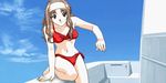  bikini brown_eyes brown_hair day endou_akira hairband long_hair non-web_source screencap sentimental_graffiti solo swimsuit 