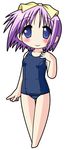  barefoot chibi hiiragi_tsukasa lucky_star neopure one-piece_swimsuit school_swimsuit solo swimsuit 