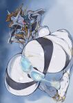 absurd_res anus areola blush bodily_fluids breasts cum cum_drip cum_in_ass cum_inside digital_extremes dripping dutch_angle female gaping gaping_anus gaping_pussy genital_fluids genitals hi_res humanoid looking_at_viewer nipples pochincoff puffy_nipples pussy solo spikes spikes_(anatomy) sweat tencent valkyr_(warframe) warframe warframe_(species)