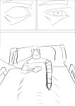absurd_res bald bed broken_bone cast clothed clothing digital_drawing_(artwork) digital_media_(artwork) fingers furniture hi_res hospital_bed hospital_room human intravenous intravenous_drip looking_at_viewer male mammal mask medical_instrument monochrome on_bed oxygen_mask pillow scientific_instrument solo starfish_nebula waking_up wounded